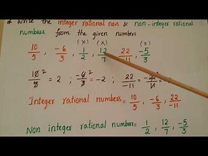 How to identify INTEGER & NON INTEGER Rational numbers?-ClassVIII
