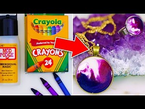 Easy Crayon Jewelry DIY | Necklace & Ring | Crafty