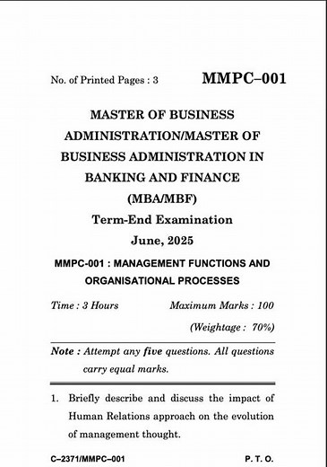 MMPC-001 Dec 2024 | IGNOU Previous Year Question Paper