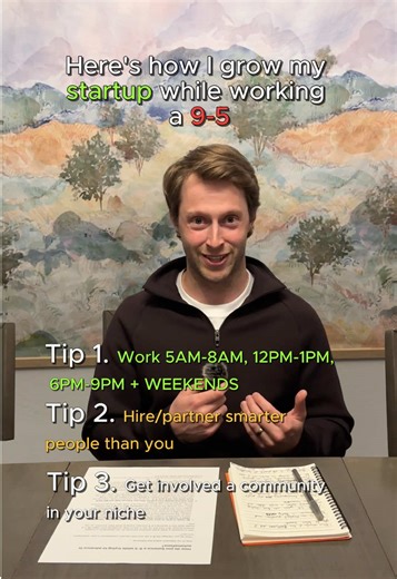 Here’s the 3 tips that helps me grow my startup while working a 9-5 job #startuptips #startup #startupbusiness