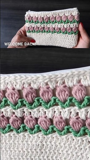 Crochet makeup bag🌷 #crochet #easycrochettutorial #howtocrochet #crochetforbeginners #mothersday