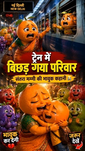 ट्रेन में बिछड़ गया परिवार 😭 | संतरा मम्मी की भावुक कहानी | Emotional Cartoon Story #storytelling