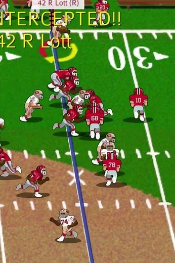 1981 49ers vs Falcons (highlight) Ronnie Lott interception for a touchdown.