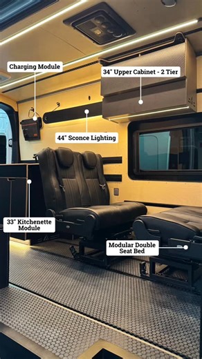 Venturhaus | Van Conversions + Modular Builds on Instagram: "Reconfiguring the interior of your van has never been easier! 🙌 🚐 #VanLife #ModularVanSystem #FordTransit #VanConversion"