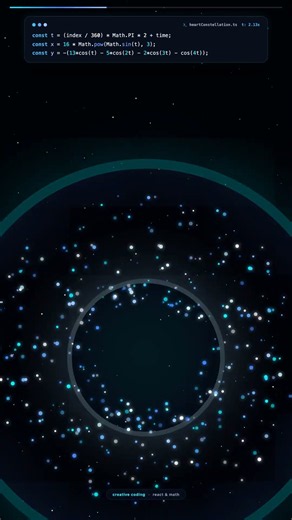 Constellation d'étoiles codée avec 360 particules en React 🌌