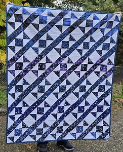 Handmade Celestial Quilt – Galaxy-inspired Geometric Design – Shades of Blue & Purple - Etsy