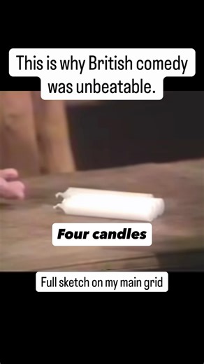 Andrew on Instagram: "This is The Two Ronnies – Four Candles / Fork Handles. Possibly the most perfectly constructed British comedy sketch of all time. 👉 Full sketch is now on the main feed. No edits. No subtitles. No modern ‘improvements’. Watch it properly — then tell me whether anything since has topped it. #TheTwoRonnies #FourCandles #ForkHandles #BritishComedy #ClassicComedy #UKHumour #ComedySketch #BritishHumour #ComedyReels #NostalgiaTV #BBCComedy #ComedyGold @bbccomedy @bbcone @uktv @br