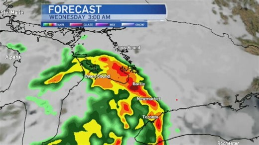 CTV Weather reporter K.C. Colby forecasts a wet Wednesday