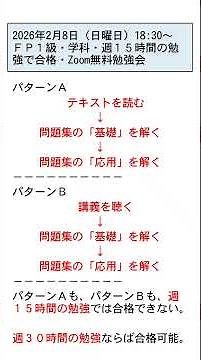 【ＦＰ１級・学科】2026年2月8日 週15時間で合格できる勉強方法Zoom無料勉強会 #fp1級 #fp1級学科 #fp1級勉強方法 #週15時間 #fp1級テキスト#shorts