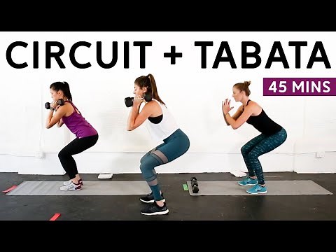 Circuit + Tabata Workout (Dumbbells + Mini Band) // 45-Minute Class