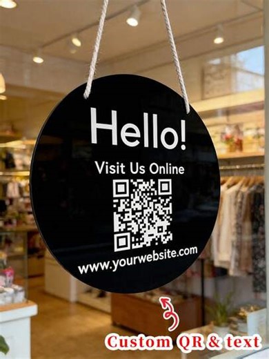 Individuelle Acryl QR-Code Anzeige, Acryl Namens-Geschäftslogo Anzeige, Individuelle Geschäfts-QR-Code Anzeige, Leuchtanzeige, Schaufenster Acryl Anzeige mit QR-Code für Geschäft, Boutique, Salon, Spa, Büro, Bäckerei, Café, Restaurant, Fitnessstudio, Studio | SHEIN