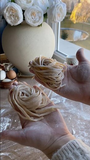 Hand Rolled Egg Pasta with Meatballs (No Machine Needed) #cozybaking #handmadepasta
