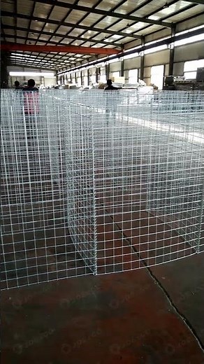 Wire mesh assembled into hesco barrier.#hescobarrier #hescobastion #hescobasket #hescobarrierforsale