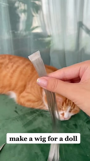 This how i make a wig for the doll. #beauty #wig #dolls #cool #toys #pretty