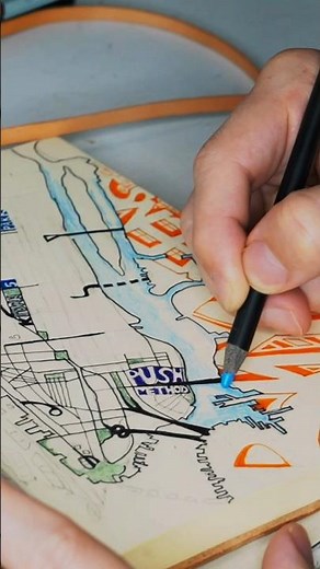 making maps and a tip of the hat to ‪@johnnyharris‬ #drawing #maps #homemade #sketchbook #nyc