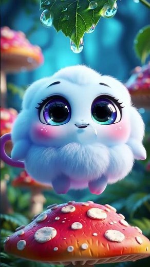 Teacup Cloud Creature's Mushroom Bounce! (Adorable Animation)