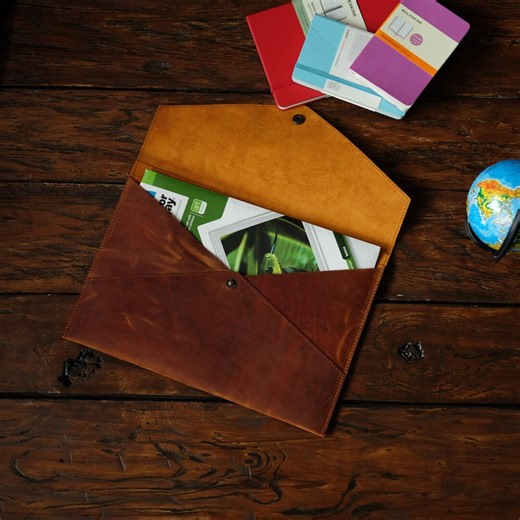 Leather Folder A4, Personalized Document Holder, Business Portfolio With Logo, Envelope File Folder, Document Wallet Pouch, Corporate Gifts - Etsy