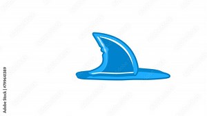 Shark animation. Shark fins move left and right. Side view. Transparent 4K Alpha Channel. Seamless loop. Perfect for wildlife documentaries or marine life presentation.