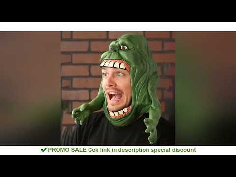 Ghostbusters Slimer Mask Cosplay Adult Latex Helmet Headpiece Halloween Carnival Masquerade Dress Up