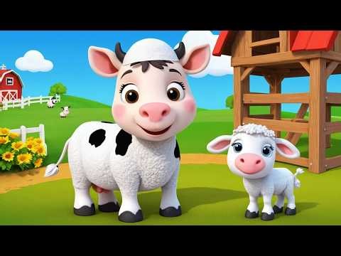 Cow Nurse Helps the Crying Lamb | Cute Farm Animal Kids Nursery Rhyme Animation