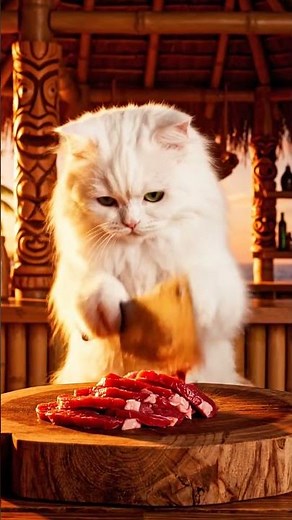 A Turkish Angora is Cooking Argentinian Asado BBQ