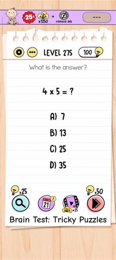 Brain Test Level 275: What is the answer? 🤯✖️➗ #shorts