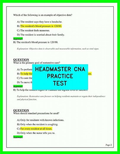 HEADMASTER CNA PRACTICE TEST 2026 | 40 Q&A (UPDATED VIRAL EXAM PREP)
