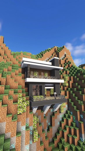 Modern Mountain House Build in Minecraft