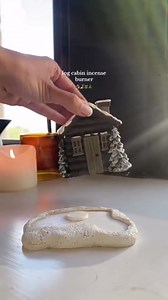 Log Cabin Incense Burner - Log Cabin Snowy Winter Incense Cone Burner with 2 Incense Cones, Resin Christmas Chimney Cottage Incense Burner for Holiday Home Tabletop Decoration (A)