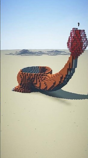 We Built Charmander in Minecraft | Timelapse Pokemon Build #shorts #minecraftshorts #pokemon