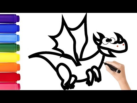 Amazing Fire Dragon Drawing,Paintingandcoloring 🔥✨ Step-by-Step Tutorial for Kids & toddlers