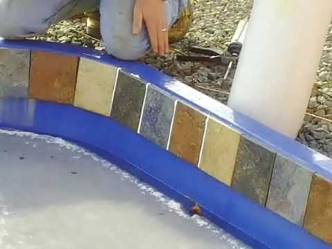 Installing Waterline Tile on a Fiberglass Pool Video