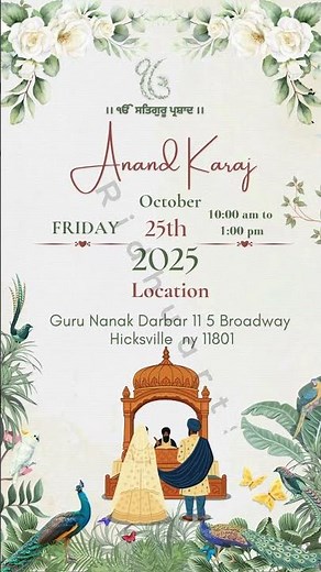 "Punjabi Sikh Wedding Invitation Card Design ✨💌"