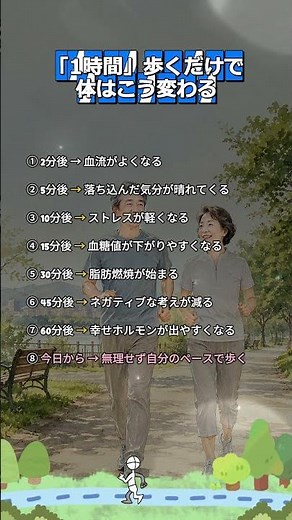 「1時間」歩くだけで体はこう変わる #ウォーキング #歩く習慣 #健康習慣 #シニア健康 #60代からの健康