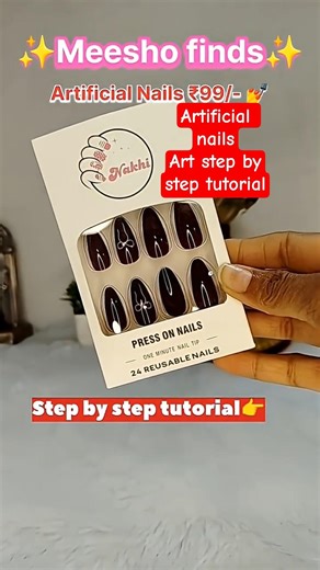 artificial nails art ₹99/- step by step tutorial...✨💅#shorts #ytshorts #trending #shortvideo #viral