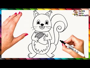 How To Draw A Squirrel Step By Step 🐿️ Squirrel Drawing Easy