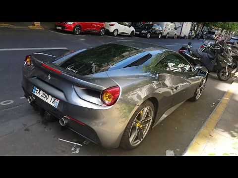 2018 silver ferrari 488 GTB in PAris France