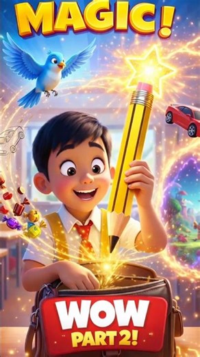 He Found a MAGIC Pencil in His Bag! | WOW Part 2 | Viral Pixar Style Short
