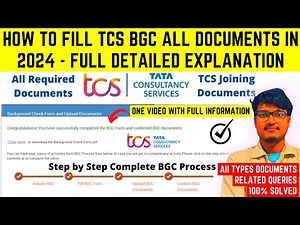HOW TO FILL & SUBMIT TCS BGC BACKGROUND VERIFICATION FORM AND UPLOAD DOCUMENTS DETAILED PROCESS 2024