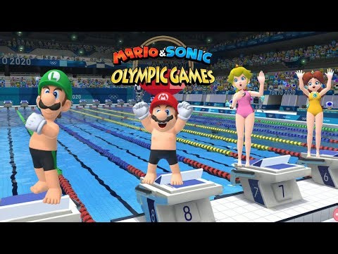 Swimming ( Gameplay ) Mario & Sonic At The Olympic Games Tokyo 2020 Mario Peach Bowser ++++ Switch