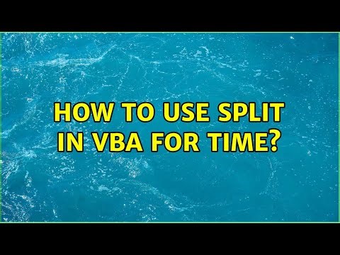 How to use split in VBA for time?