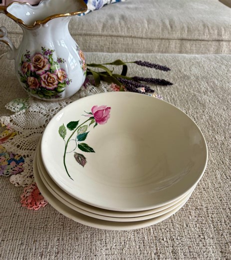 Homer Laughlin Cunningham Pickett Dubarry Rose Salad Plates - Etsy