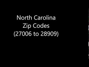 North Carolina Zip Codes