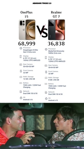 OnePlus 15 vs Realme GT 7 specification and features #oneplus15 #realmegt7