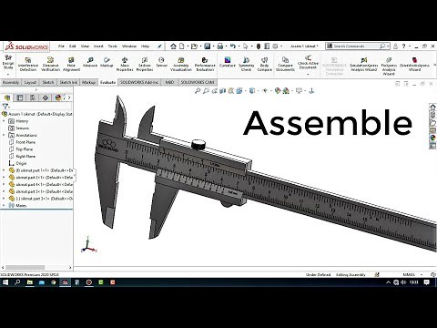 how to make and assemble a caliper in solidworks