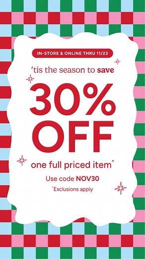 30% OFF one full-price must-have! Cape Cod Jewelry? Yep. Pajamas? Cozy. Block-print bags? Say less. Get gifting - before the good stuff goes! | The Paper Store