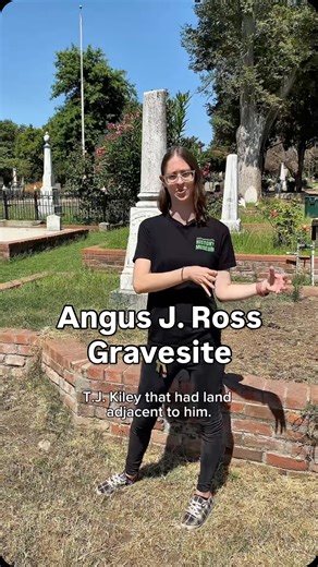 While standing at the gravesite of Angus J. Ross at the Sacramento Historic City Cemetery, Aly discussed the gruesome story of Ross who was “killed at his plow” on February 13, 1861. In June 1861, Timothy J. Kiley was convicted of second degree murder. #SacHistoryMuseum #museum #sacramento #cemetery #gravesite #gravestone #headstone | Sacramento History Museum