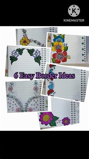 7 Easy Flower Border Ideas for Notebook #flowers