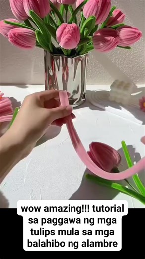 11K views · 130 reactions | wow amazing!!! tutorial sa paggawa ng mga tulips mula sa mga balahibo ng alambre | Fresh Graduate.id | Facebook