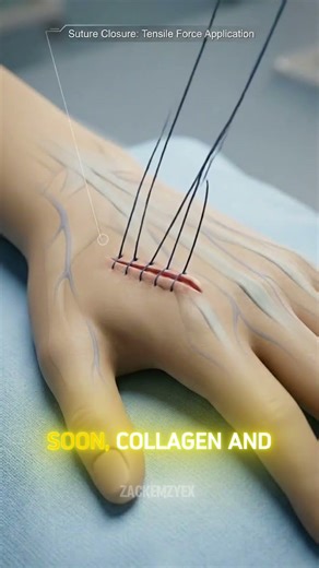 How Stitches Close a Deep Wound😲 #short